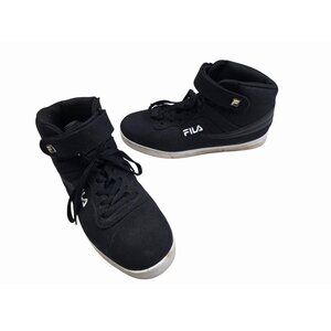 Fila Mens Size 10.5 US Black High-Top Sneakers Lace-Up & Strap